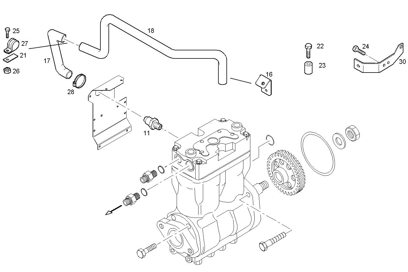 AIR COMPESSOR SUCTION - F2BE0681A*BC13 CURSOR 8 - EURO 3 parts diagram