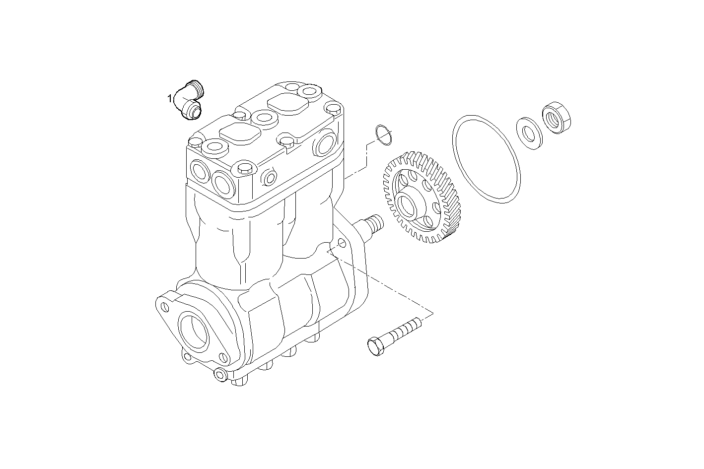 AIR COMPESSOR SUCTION - F2BE0642B*A001 CURSOR 8 CNG parts diagram