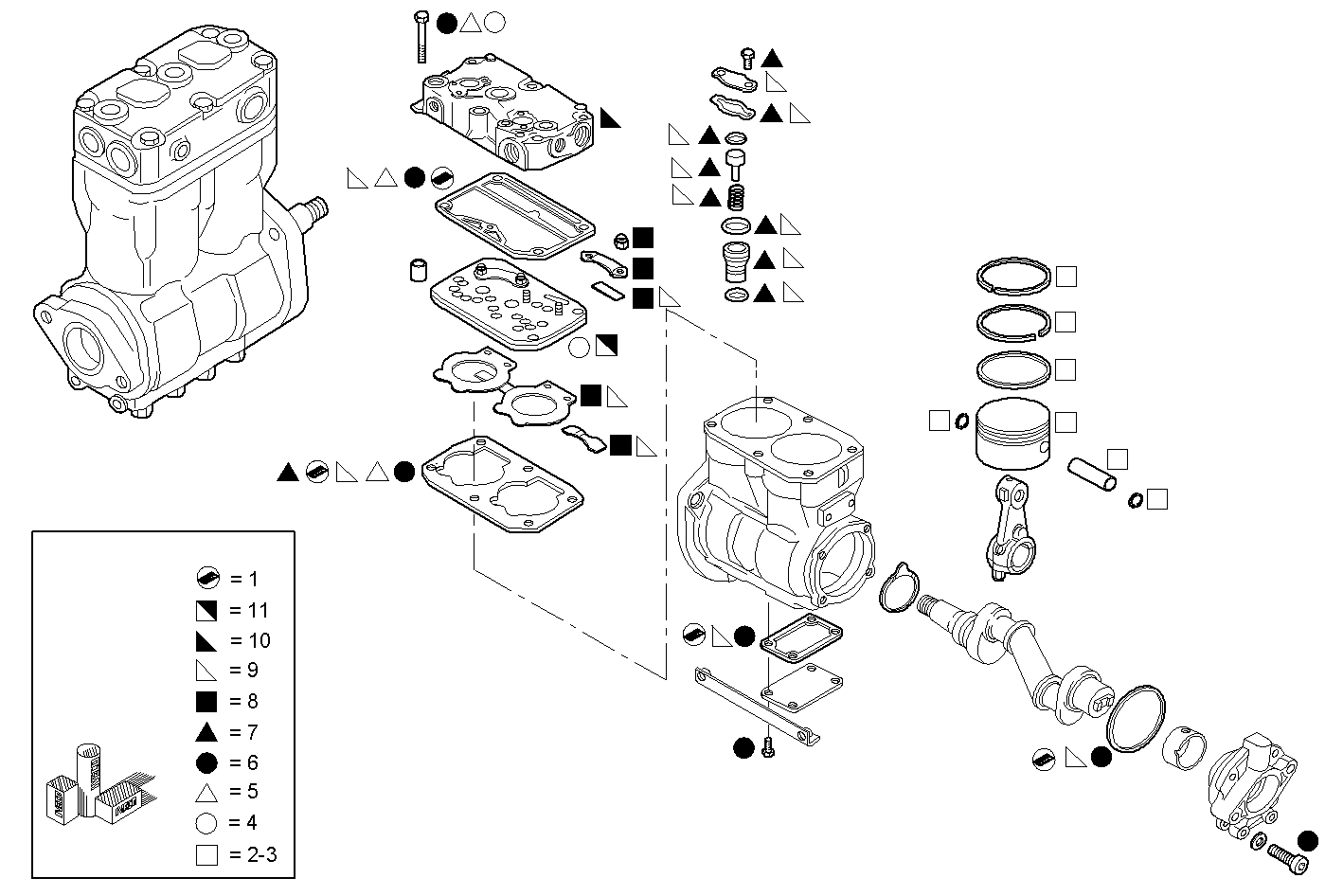 AIR COMPRESSOR (COMPONENTS) - F2BE0684B*B131 CURSOR 8 - TIER 2 parts diagram