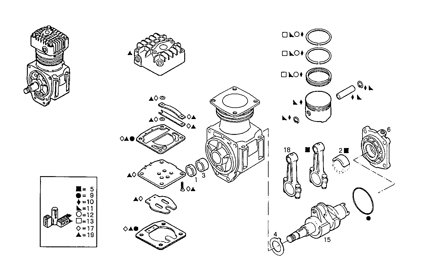 AIR COMPRESSOR (COMPONENTS) - 8040SRC21.00 8040SRC21 parts diagram