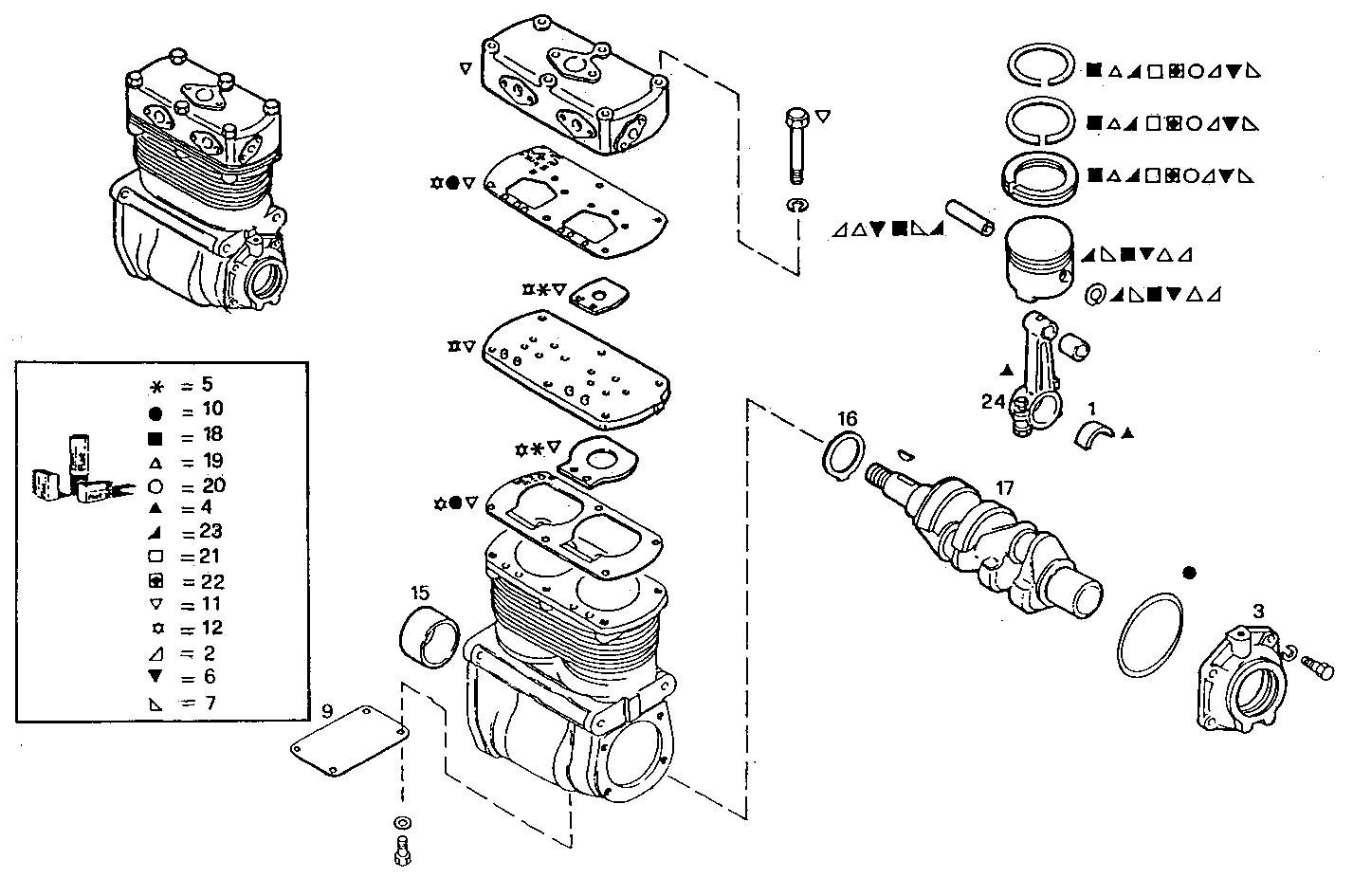 AIR COMPRESSOR (COMPONENTS) - 8460SRC21.20A002 8460SRC21 parts diagram