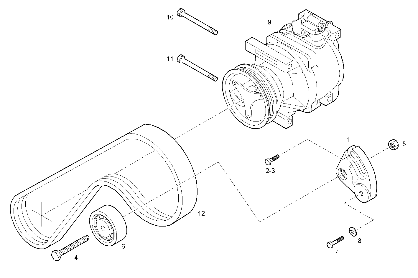 COMPRESSOR AIR CONDITIONING - 8140SRC33.10A001 8140SRC33 parts diagram
