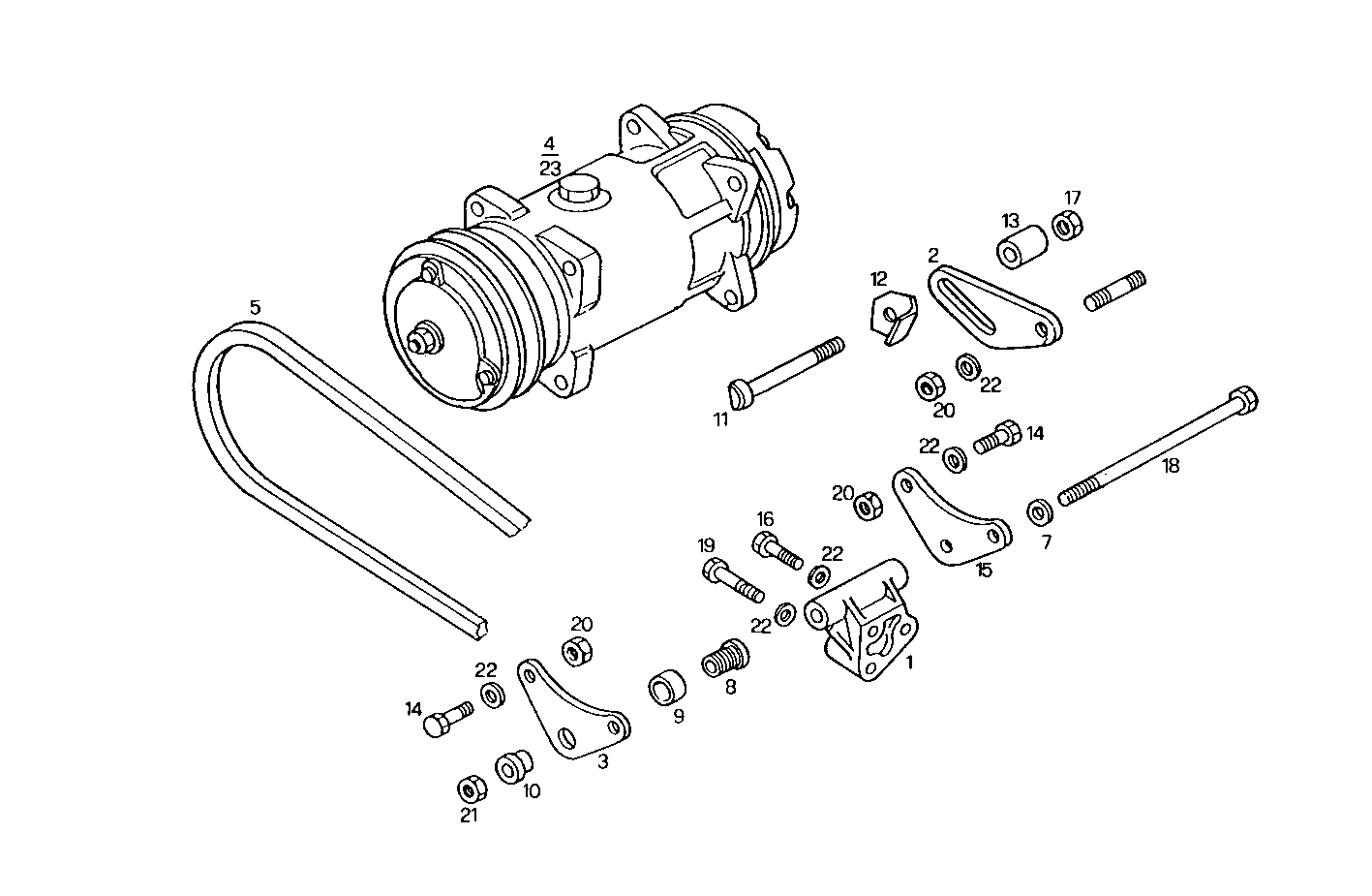 COMPRESSOR AIR CONDITIONING - 8140SRC20.30 8140SRC20 parts diagram
