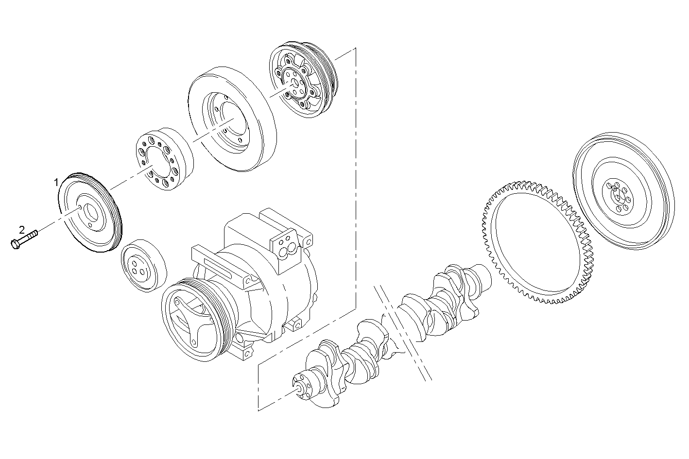 CONT.AIR COND.COMPRESSOR - F2BE0642A*A003 CURSOR 8 CNG parts diagram