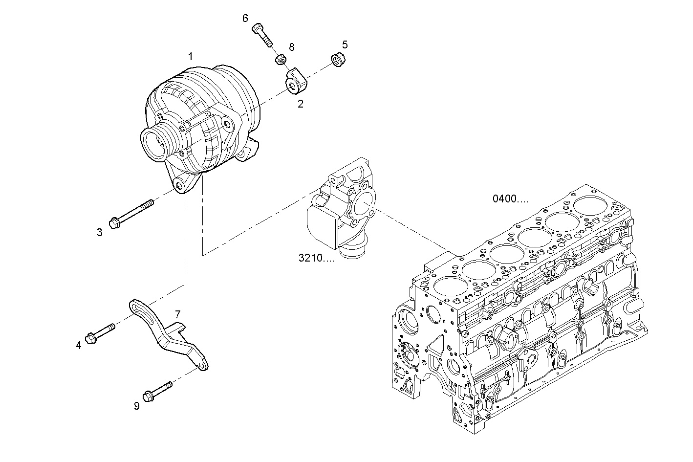 GENERATOR - F4GE0454A*D655 NEF 4 mechanic. - TIER 2 parts diagram