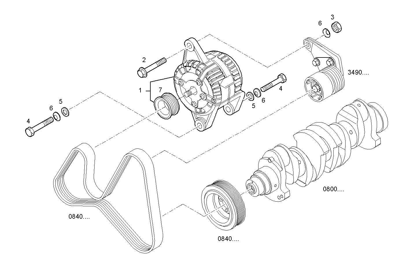 GENERATOR - F1AE0481L*A001 SOFIM HPI 2.3L - TIER 2 parts diagram