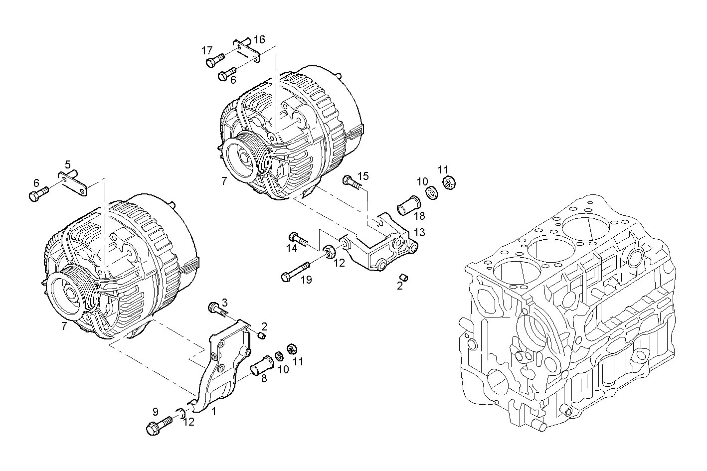 GENERATOR - F2BE0642A*A003 CURSOR 8 CNG parts diagram