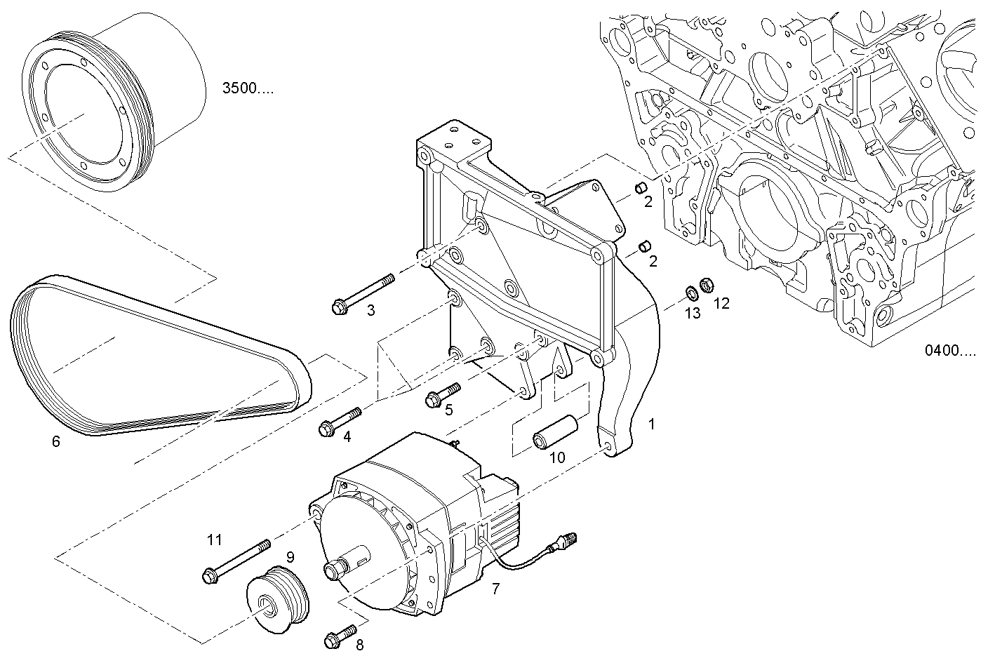 GENERATOR - FVAE2884AB201 VECTOR 8 parts diagram