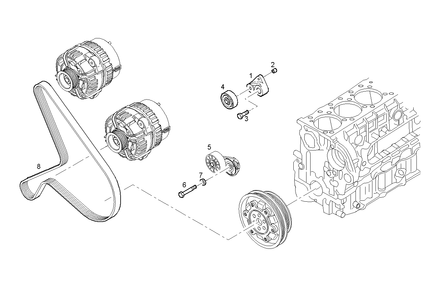 GENERATOR DRIVE - F2BE0642A*A003 CURSOR 8 CNG parts diagram