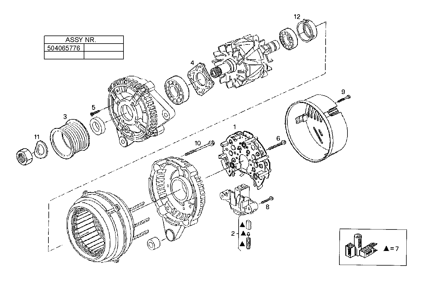 GENERATOR (COMPONENTS) - C78ENTE60.00 CURSOR 8 parts diagram