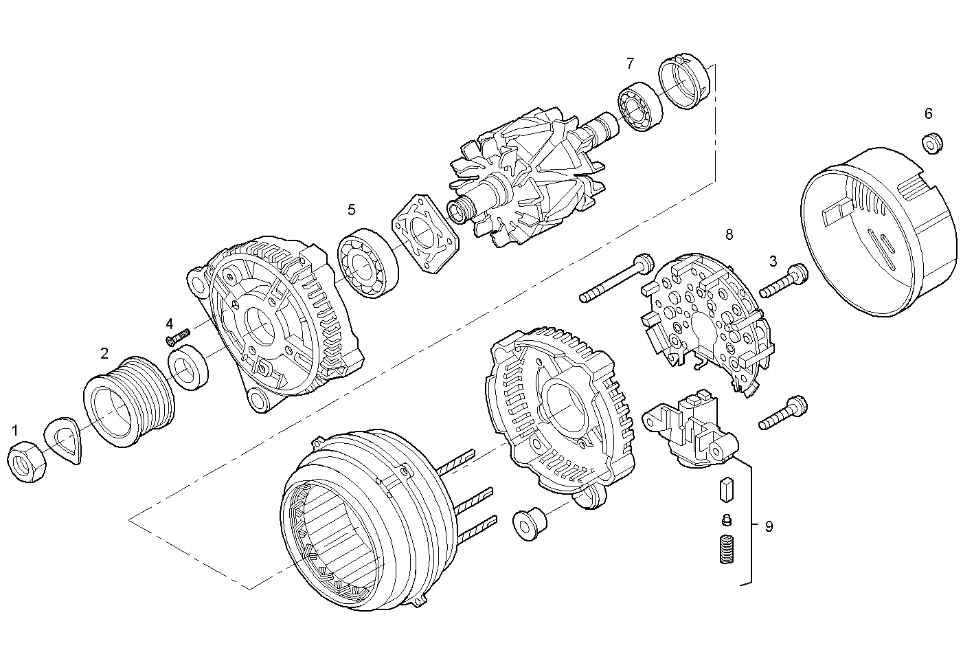 GENERATOR (COMPONENTS) - F3BE9687A*E001 CURSOR 13 - TIER 3 parts diagram