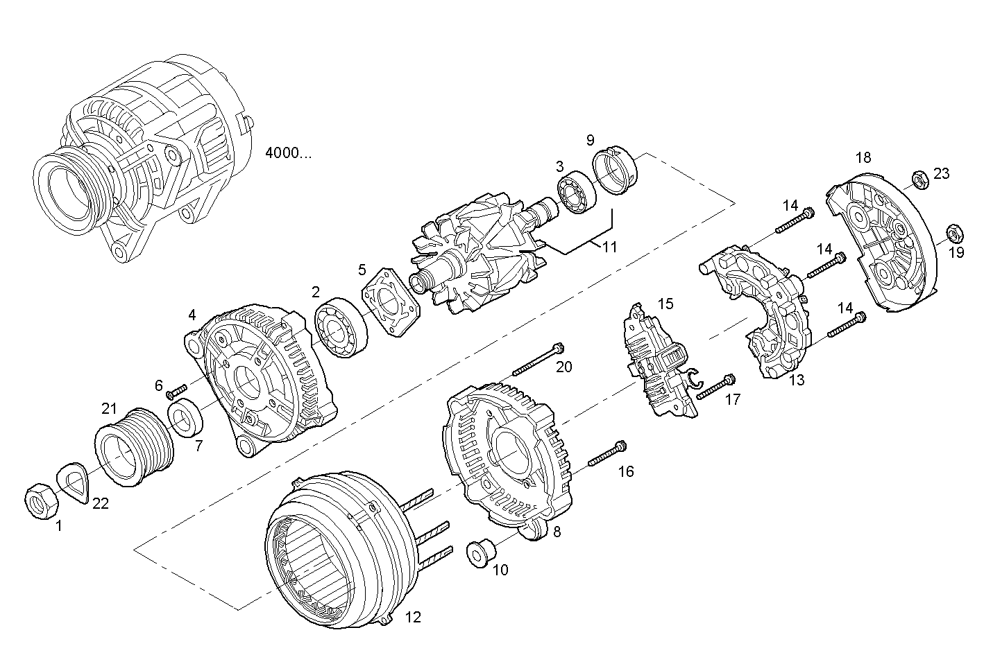 GENERATOR (COMPONENTS) - 8140SRC30.40A001 8140SRC30 parts diagram
