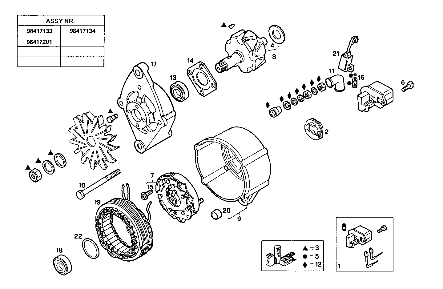 GENERATOR (COMPONENTS) - 8040SC25.00 8040SC25 parts diagram