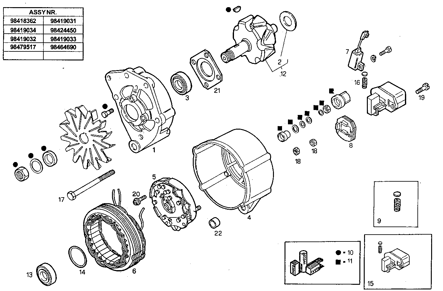 SELF-REGULATED ALTERNATOR - 8210Si02.00 8210Si02 parts diagram