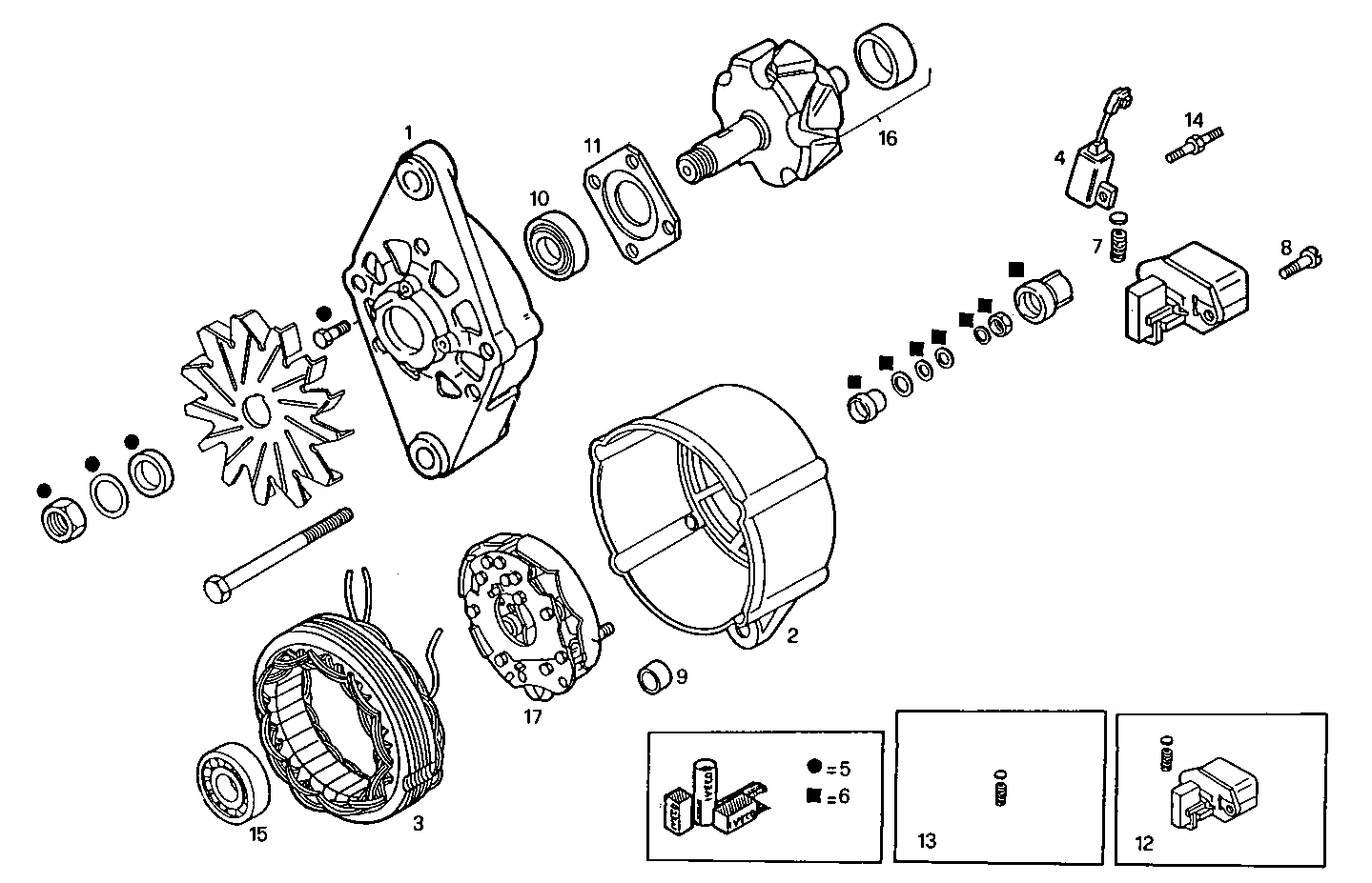 GENERATOR (COMPONENTS) - 8281SRM70.12 8281SRM70 parts diagram