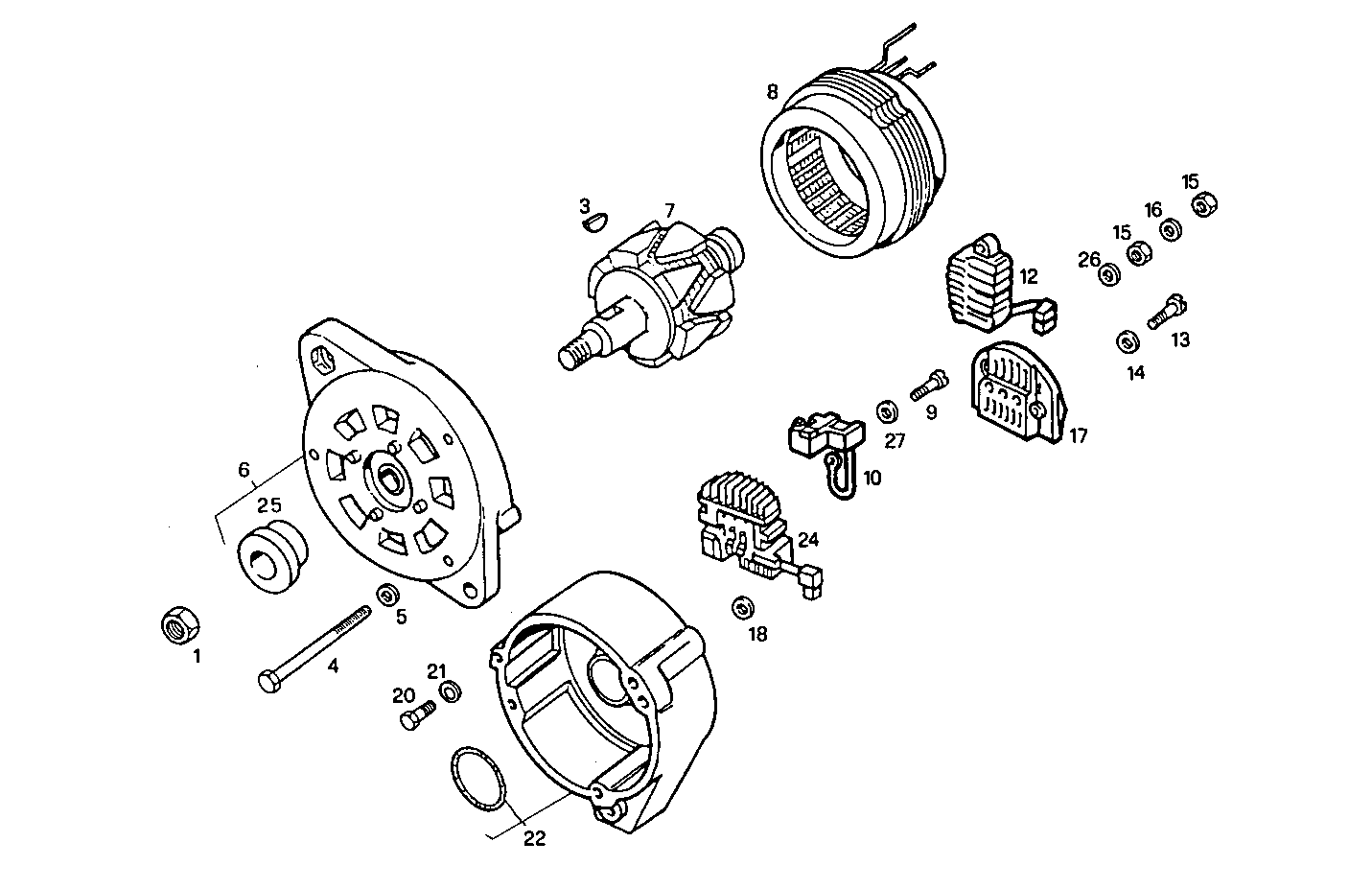 GENERATOR (COMPONENTS) - 8210Si15.00A550 8210Si15 parts diagram