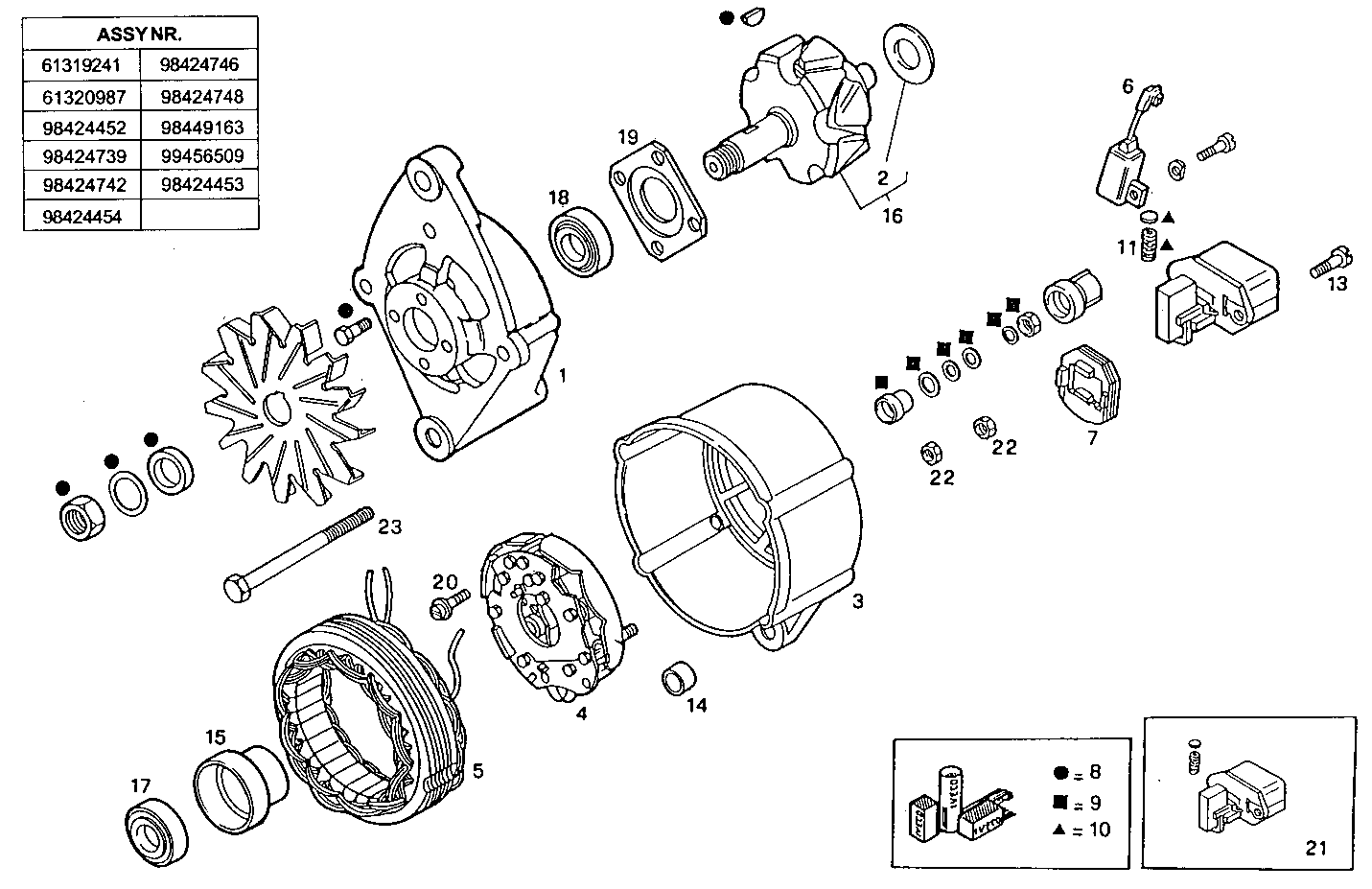 ALTERNATOR - 8210SRE20.00 8210SRE20 parts diagram