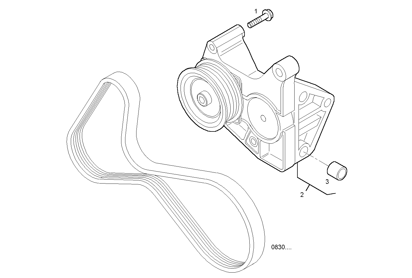 POWER STEERING PUMP - F1AE0481B*A301 SOFIM HPI 2.3L - EURO 3 parts diagram