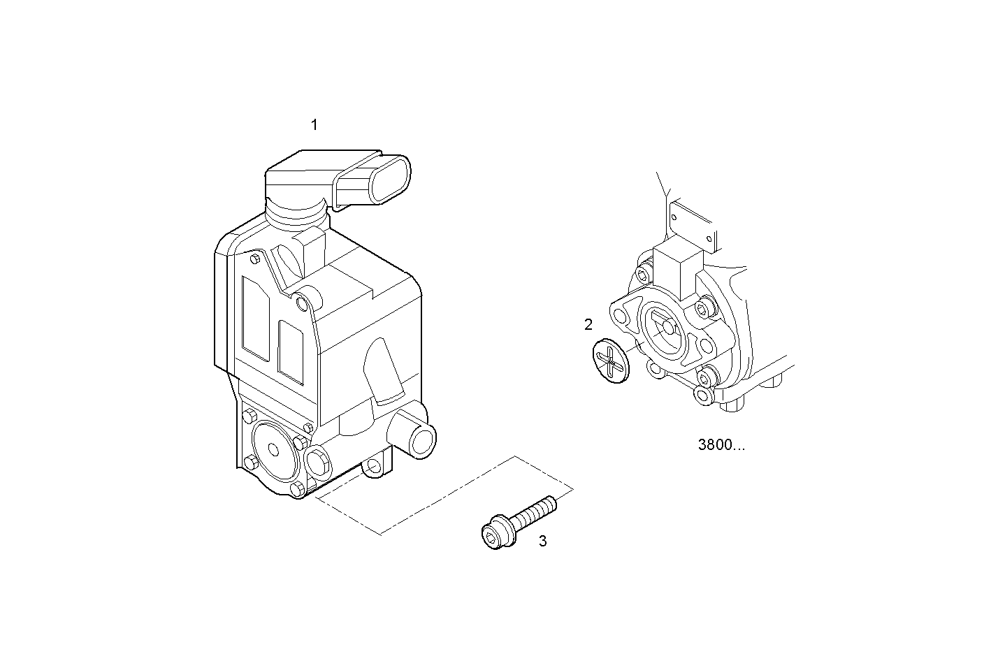 POWER STEERING PUMP - F4AE0481A*C103 NEF 4 electron. - EURO 3 parts diagram