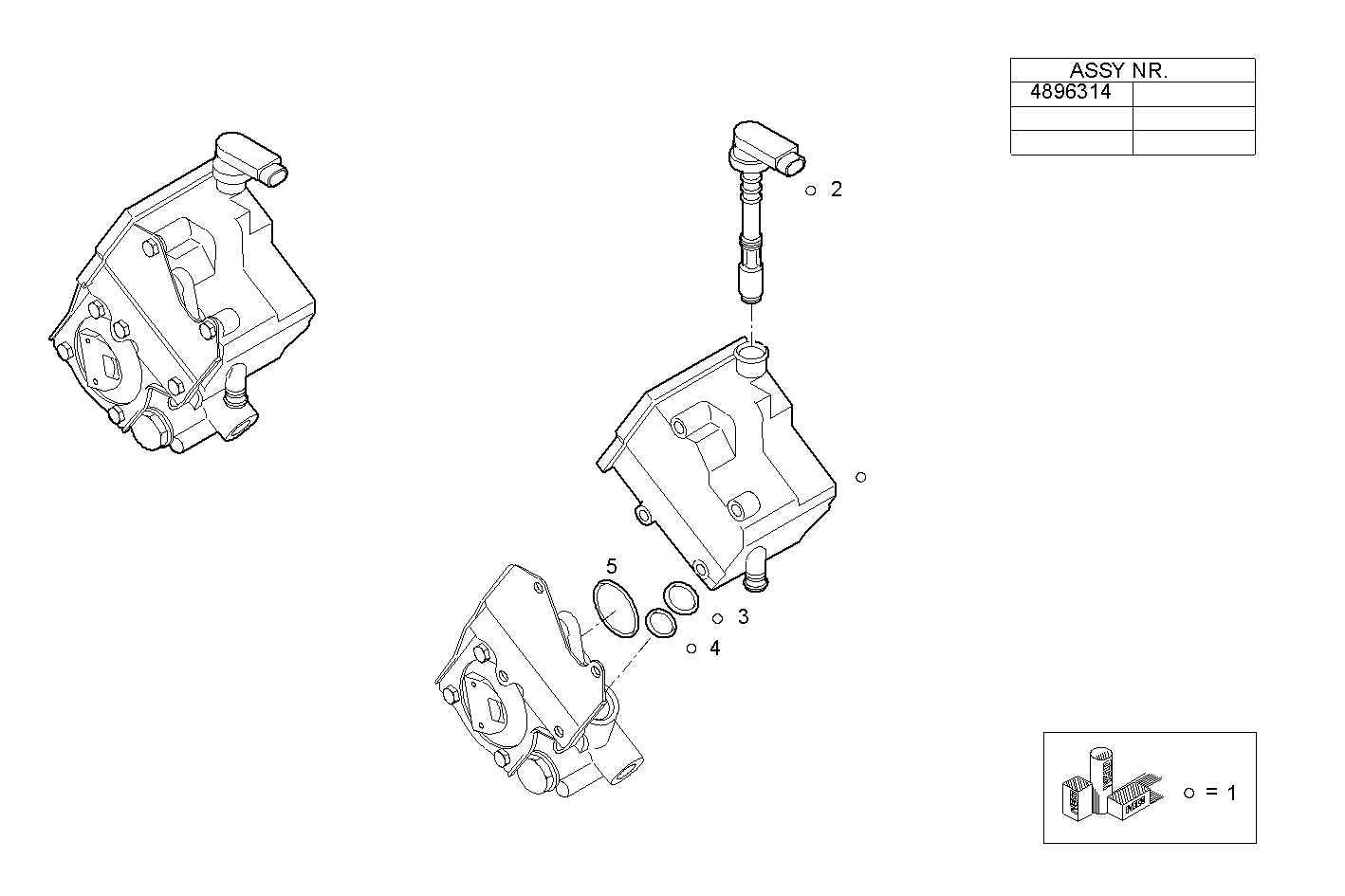 POWER STEERING PUMP - F4BE0641A*G103 NEF 6 CNG parts diagram
