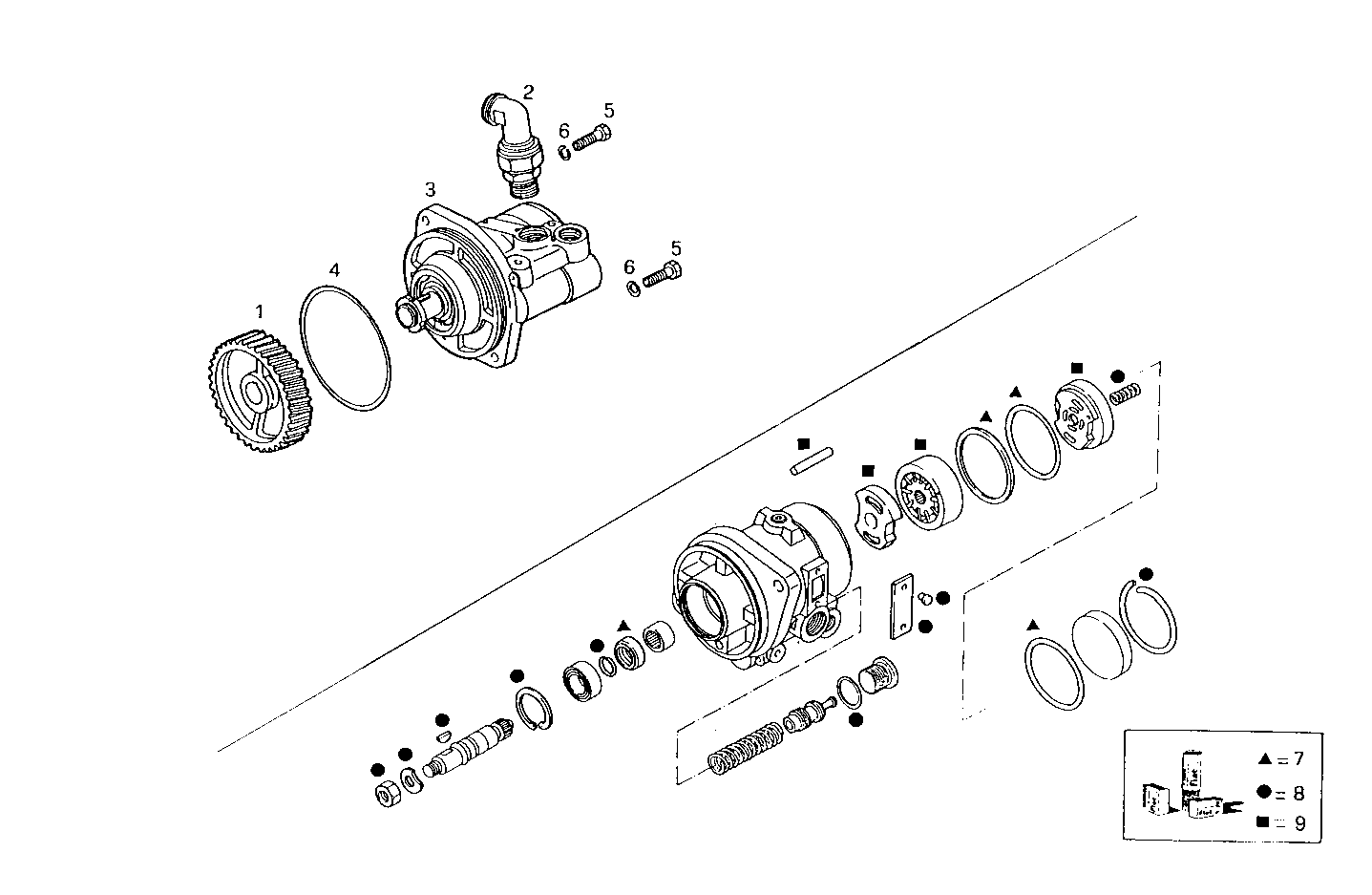 FRONT HYDRAULIC PUMP ZF - 8280SRC21.10 8280SRC21 parts diagram