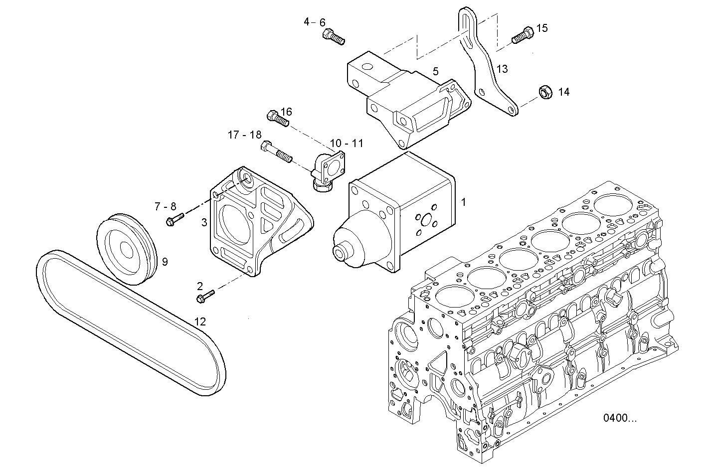HYDRAULIC PUMP - F4AE0682C*C117 NEF 6 electron. - EURO 3 parts diagram