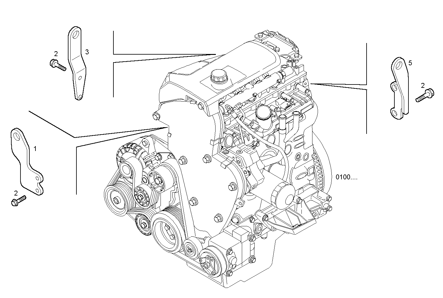 ENGINE SUSPENSION - F1AE0481B*A301 SOFIM HPI 2.3L - EURO 3 parts diagram