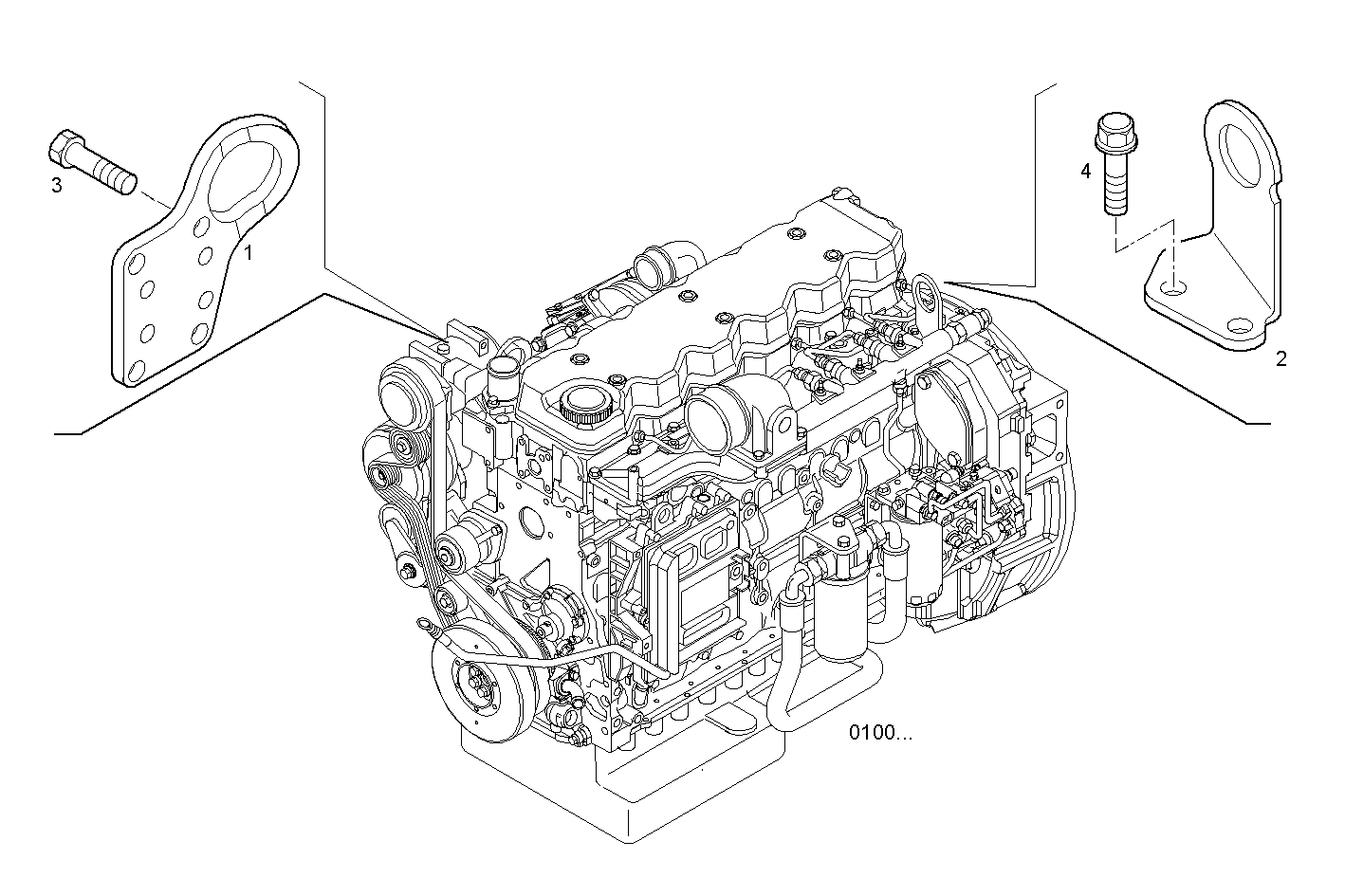ENGINE SUSPENSION - F4AE0682C*C119 NEF 6 electron. - EURO 3 parts diagram