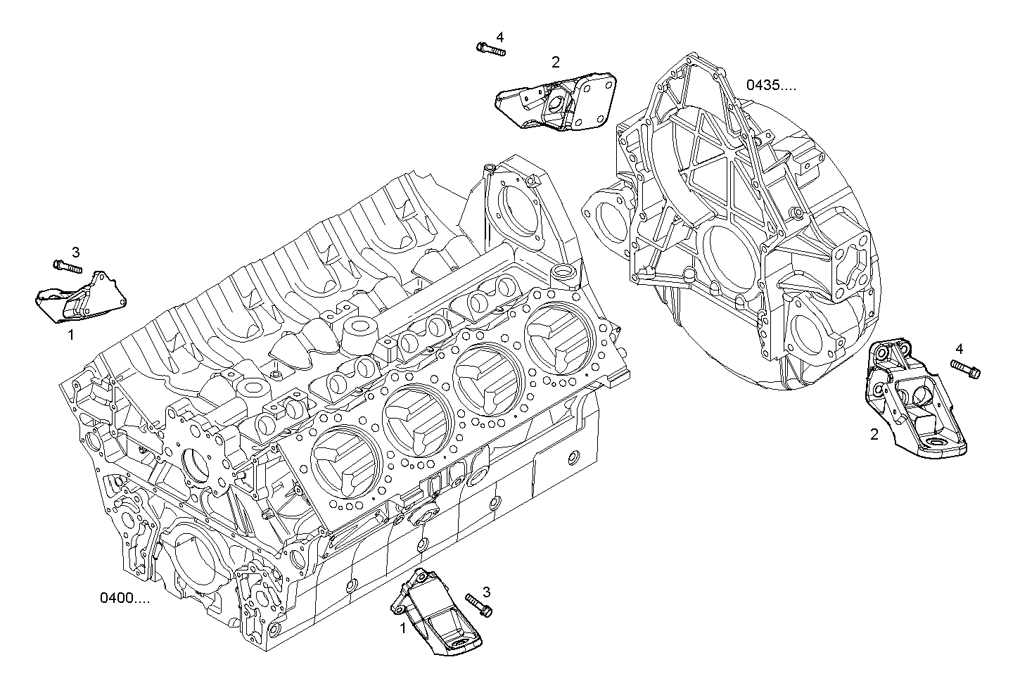 ENGINE SUSPENSION - V08ENTM11.10R210 VECTOR 8 parts diagram