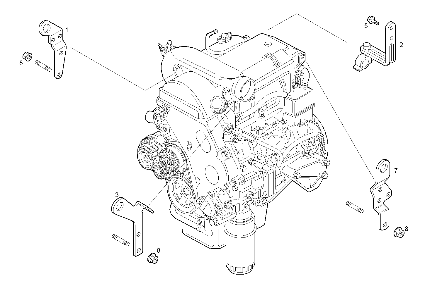ENGINE SUSPENSION - 8140SRC30.20A001 8140SRC30 parts diagram