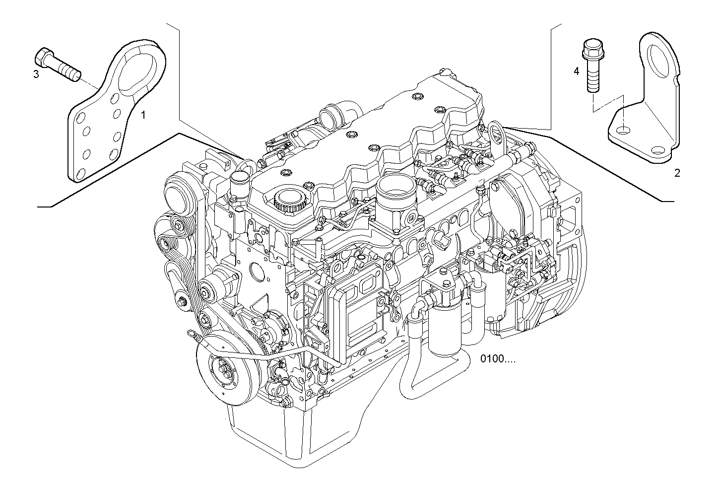 HOOK - F4AE3682E*P100 NEF 6 electron. - EURO 4 parts diagram