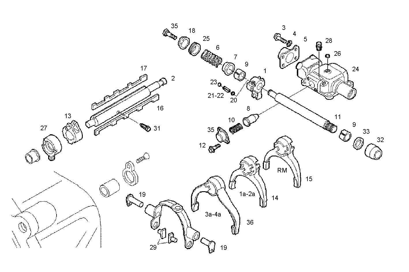 TRANSMISSION - N40ENTC21.00A015 NEF 4 electron. - EURO 3 parts diagram