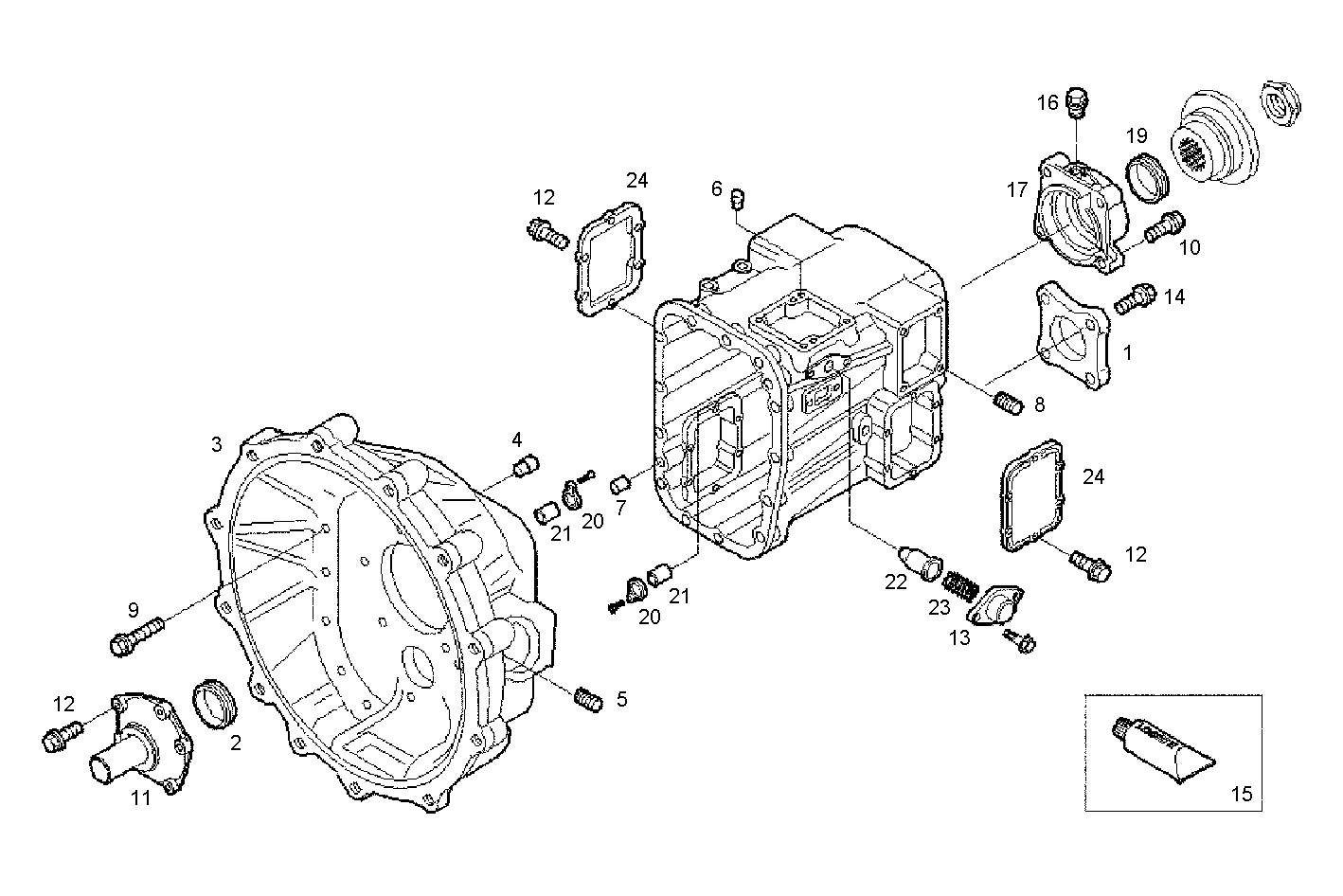 TRANSMISSION - N40ENTC21.00A015 NEF 4 electron. - EURO 3 parts diagram