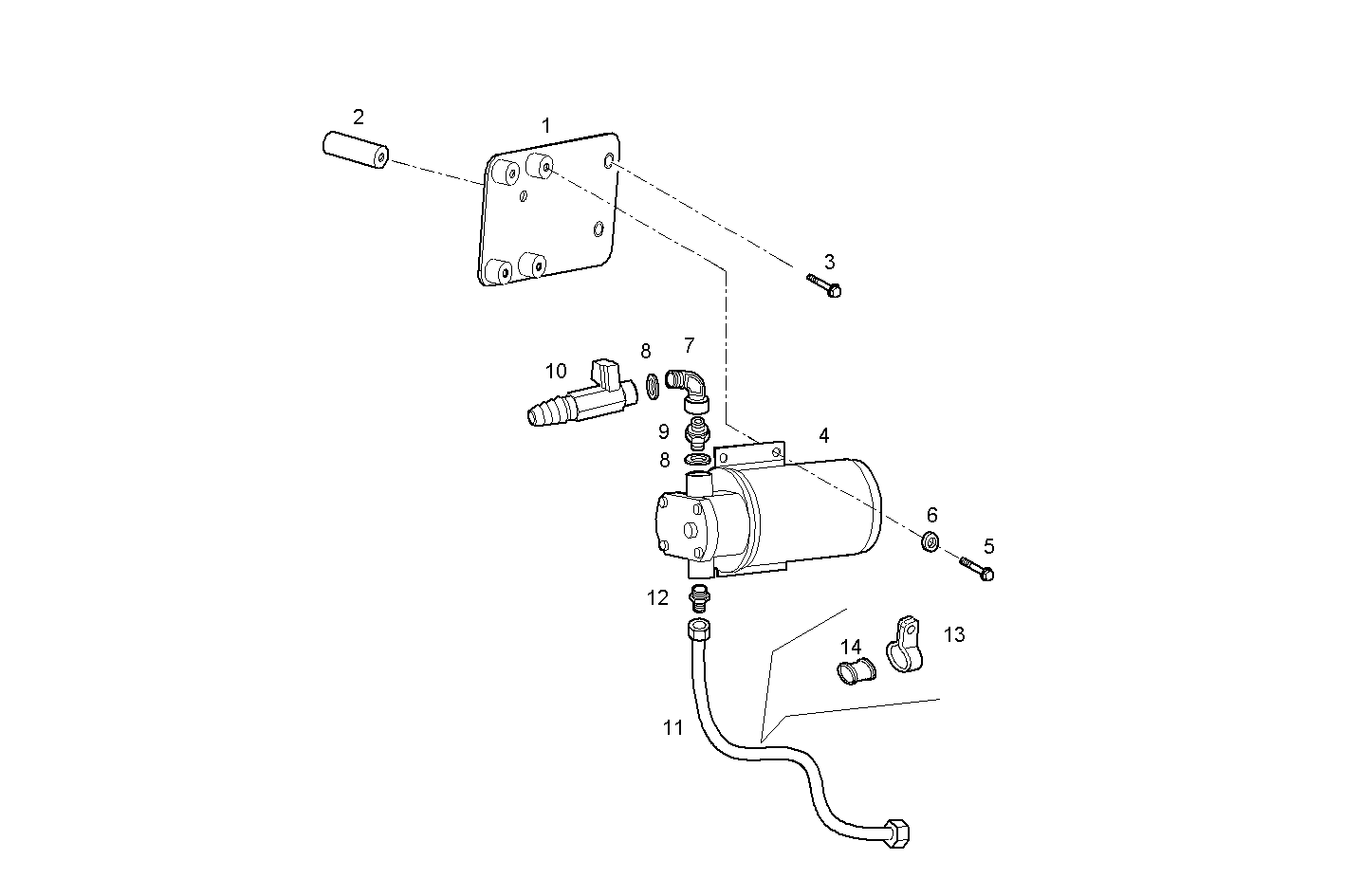 OIL OUTLET PUMP - V08ENTM11.10D210 VECTOR 8 parts diagram