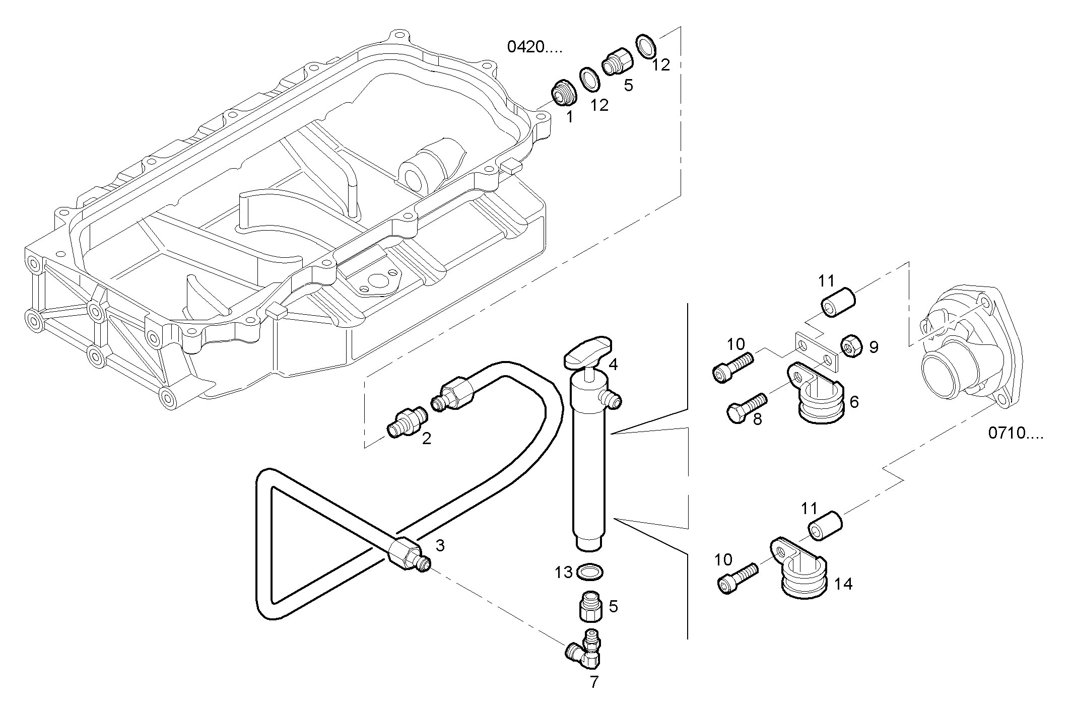 OIL OUTLET PUMP - S30ENTM23.10 SOFIM HPI 3.0L parts diagram