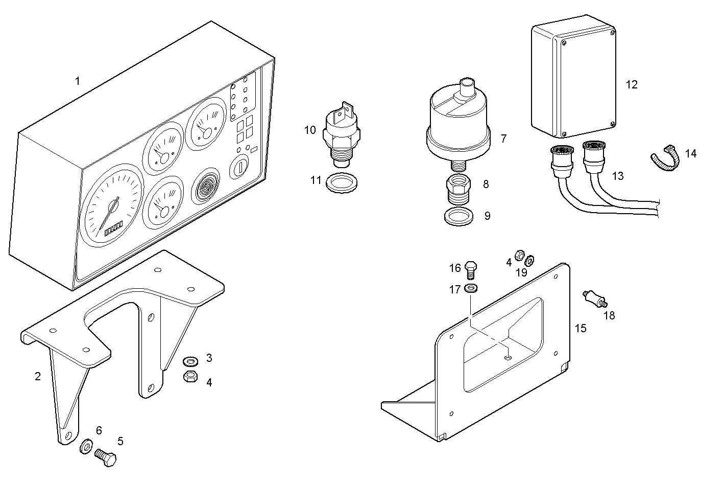 PANEL WITH ELECTRICAL INSTRUMENTS - PUC78ENTD20.00A100 CURSOR 8 - TIER 2 parts diagram