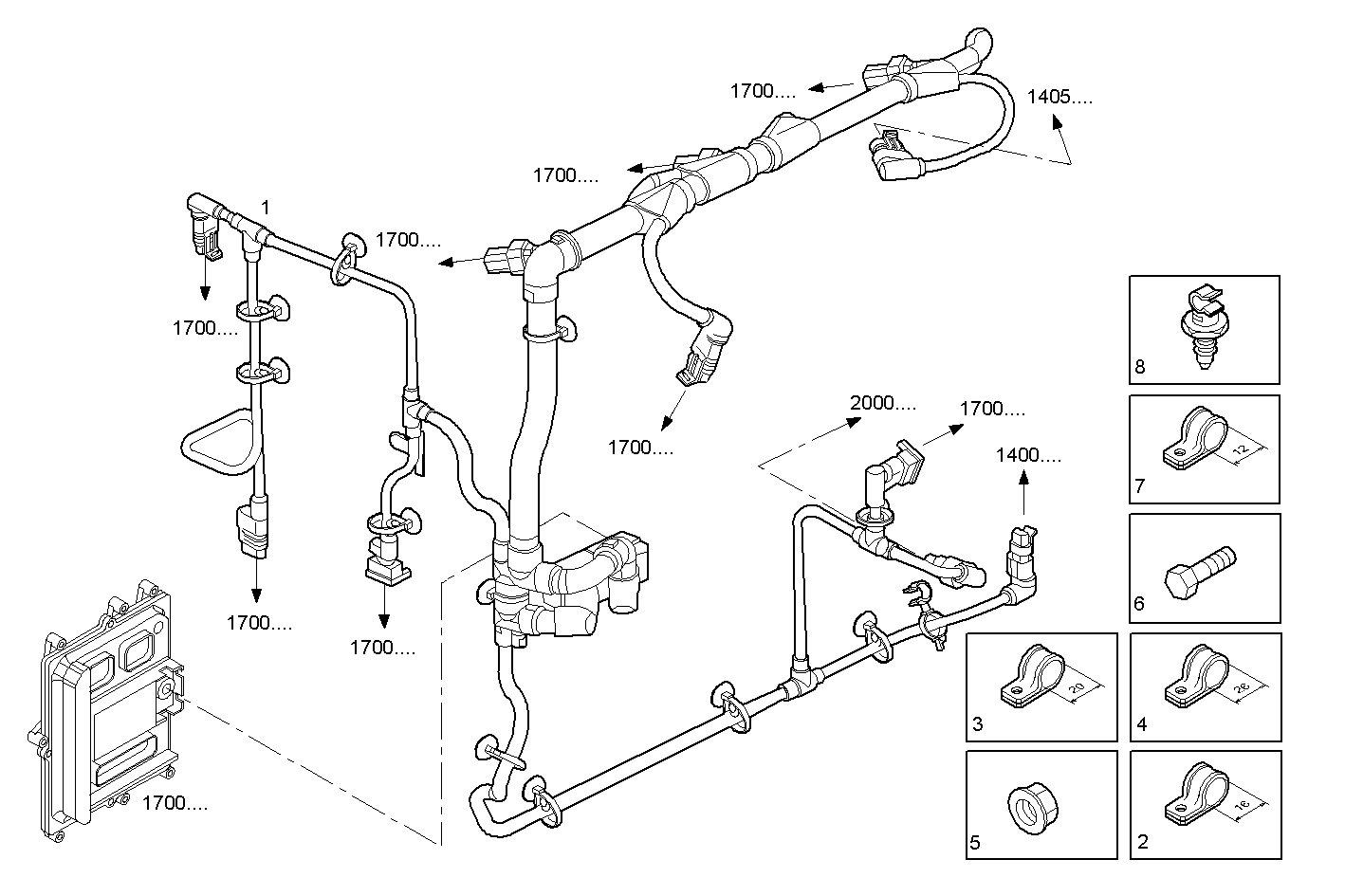 CABLES - N60ENTE22.00A001 NEF 6 electron. - TIER 2 parts diagram