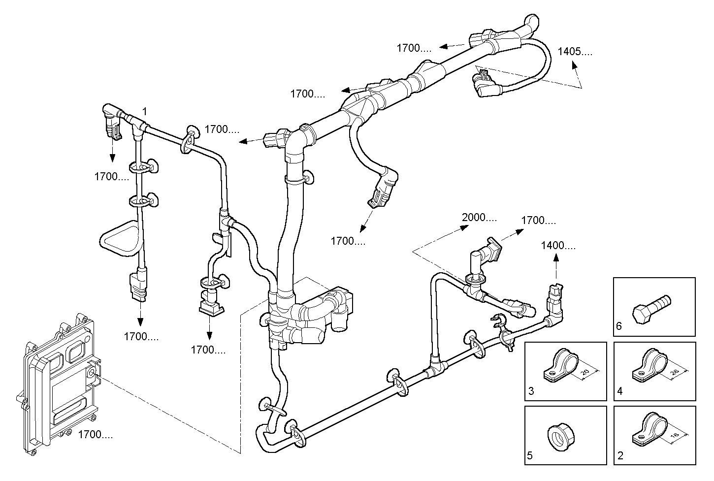 CABLES - F4AE0682C*C151 NEF 6 electron. - EURO 3 parts diagram