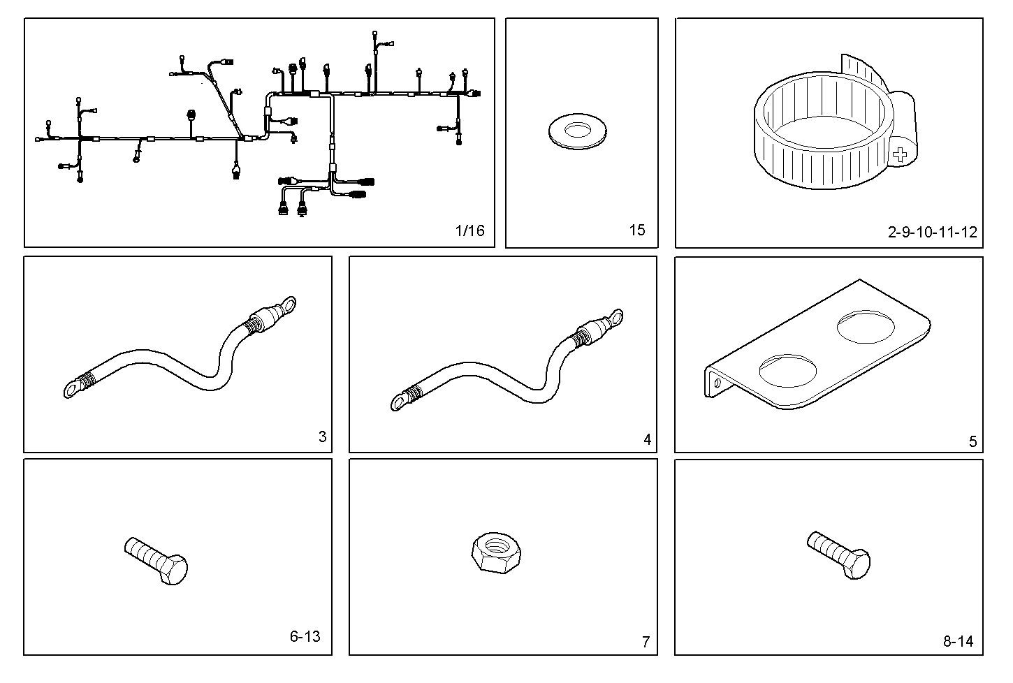 CABLES - N60ENTM40.10 NEF 6 electron. parts diagram