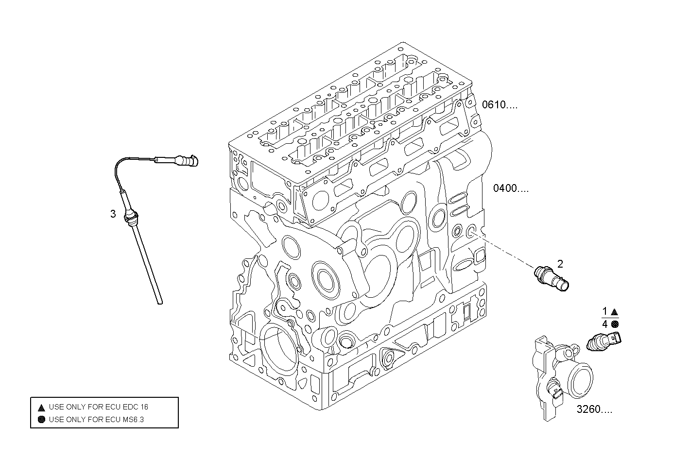 DIAGNOSTIC SENSORS - F1AE0481B*A002 - D SOFIM HPI 2.3L - EURO 3 parts diagram