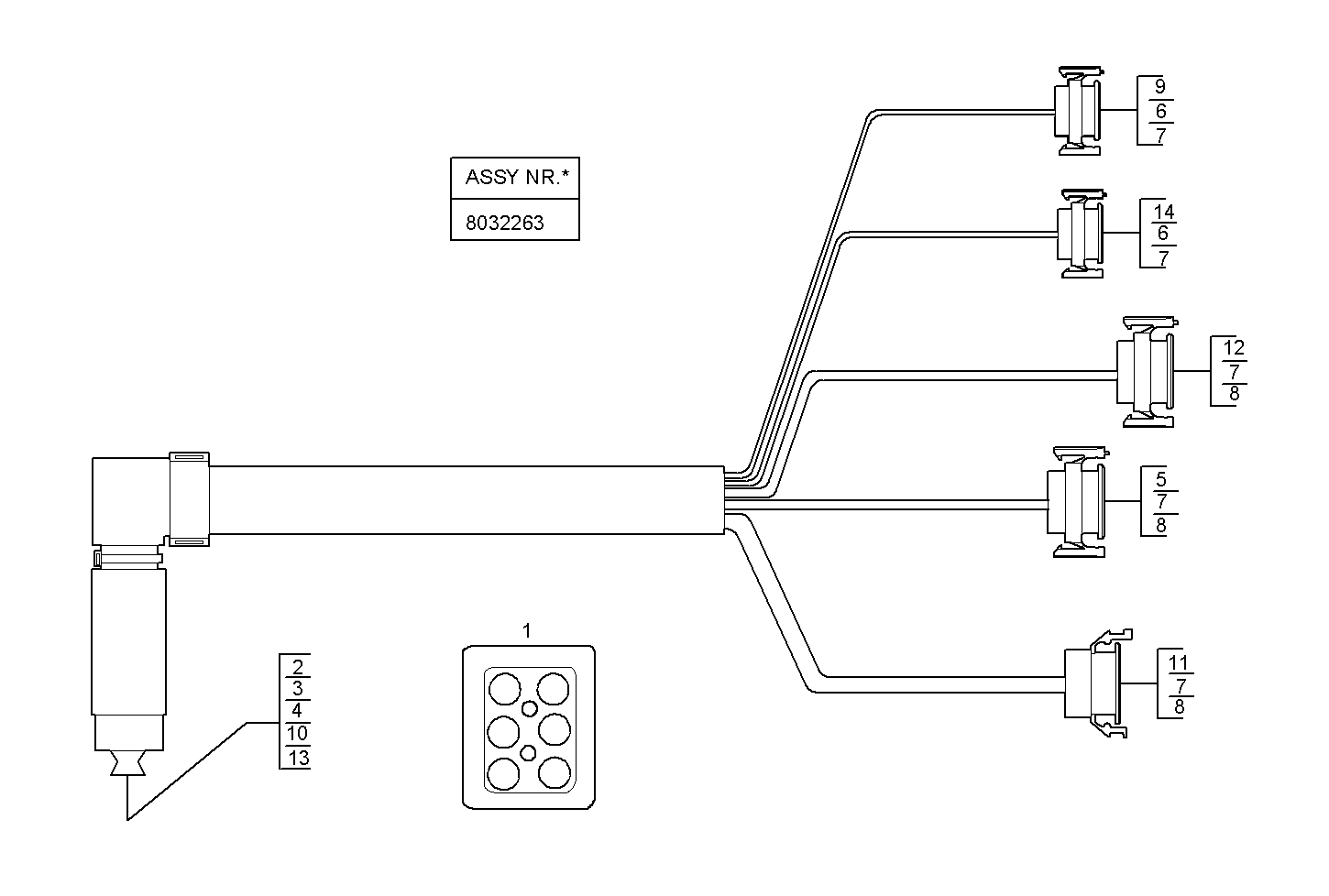 ENGINE ELECTRIC WIRING (COMPONENTS) - N60ENTD20.00A801 NEF 6 electron. - TIER 2 parts diagram