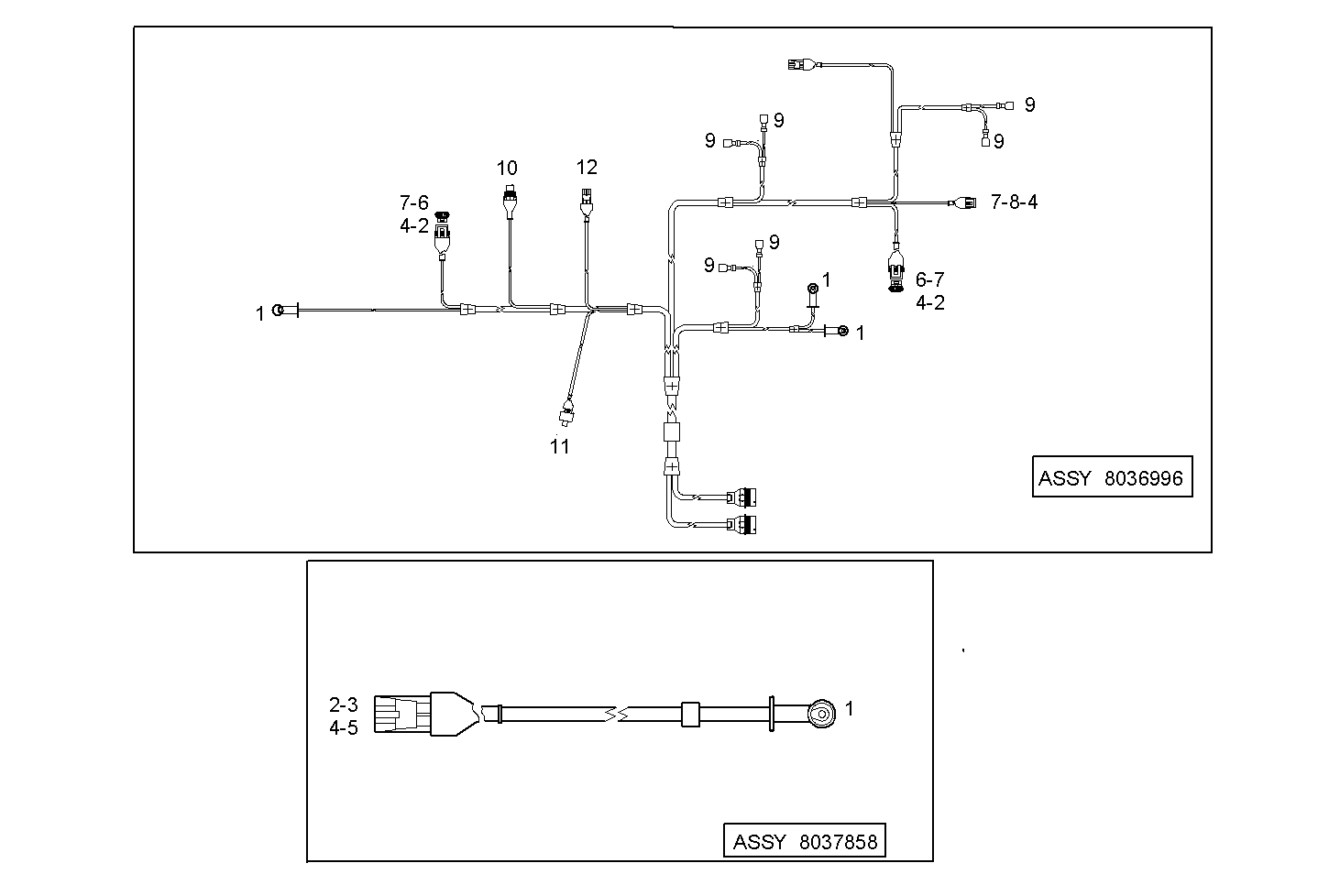 ENGINE ELECTRIC WIRING (COMPONENTS) - N67MNTM28.10 NEF 6 mechanic. parts diagram
