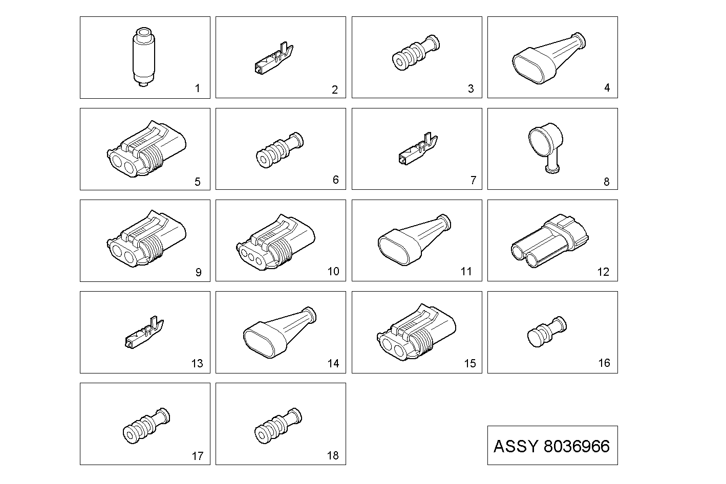 ENGINE ELECTRIC WIRING (COMPONENTS) - N40ENTM25.10 NEF 4 electron. parts diagram