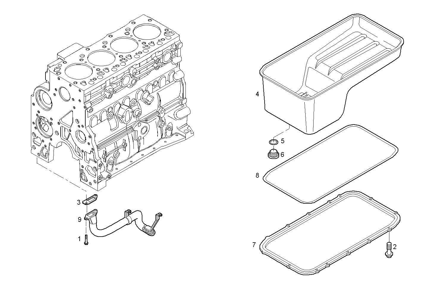OIL SUMP - N40ENTD20.00 NEF 4 electron. - TIER 2 parts diagram