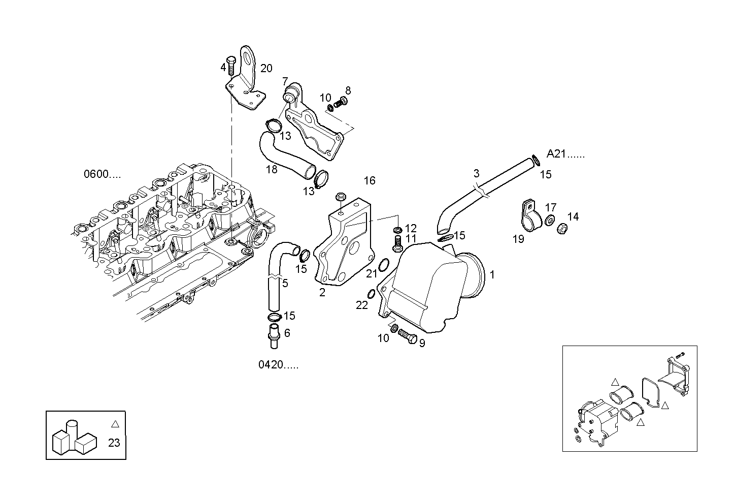 ENGINE BREATHERS - GENEF200E.A71M NEF 6 electron. parts diagram