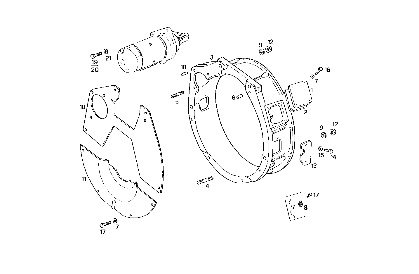 FLYWHEEL HOUSING SAE 3 - 8061i06.05A521 8061i06 parts diagram