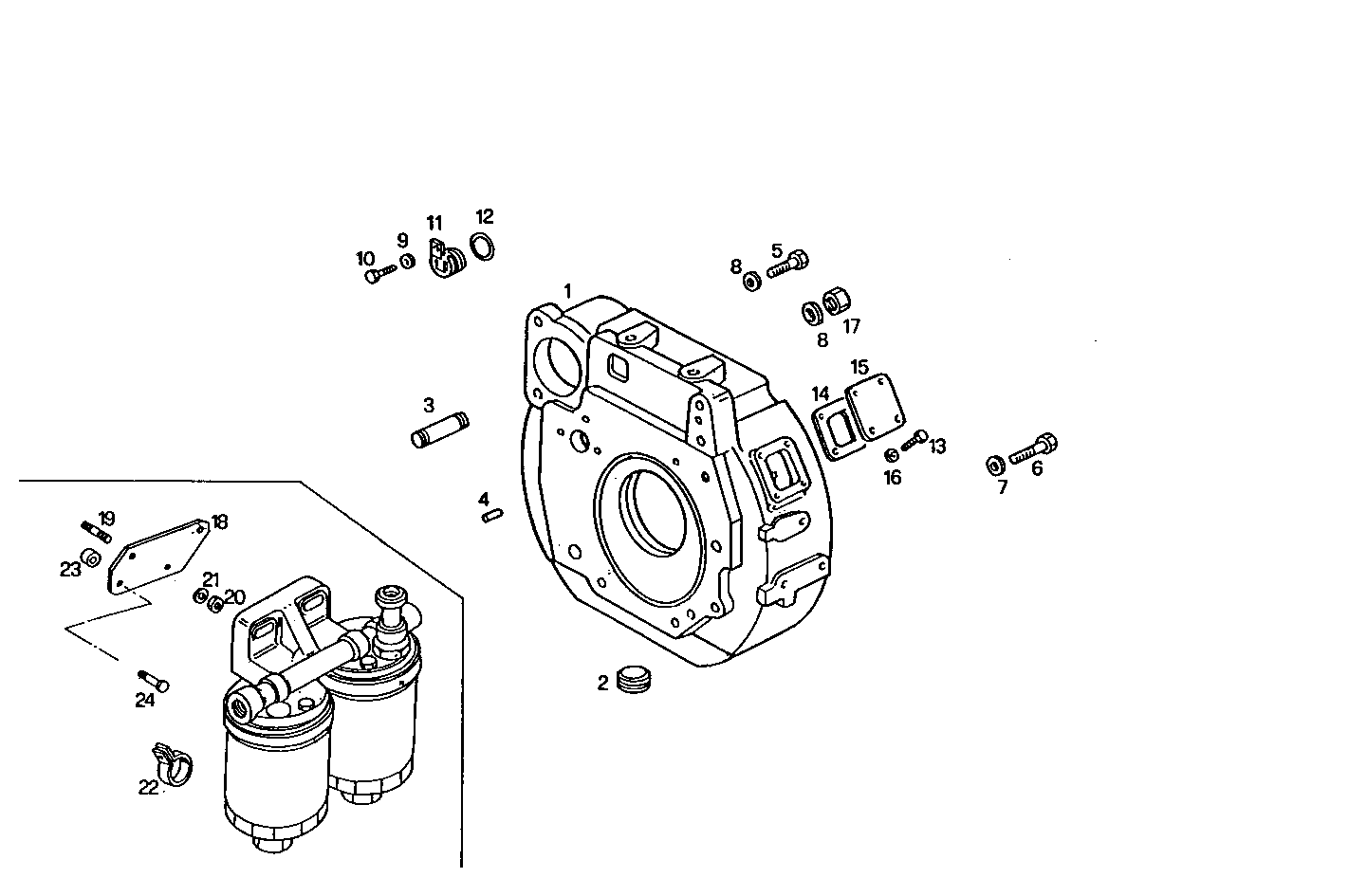 FLYWHEEL HOUSING SAE 3 - 8060SRC23.10 8060SRC23 parts diagram