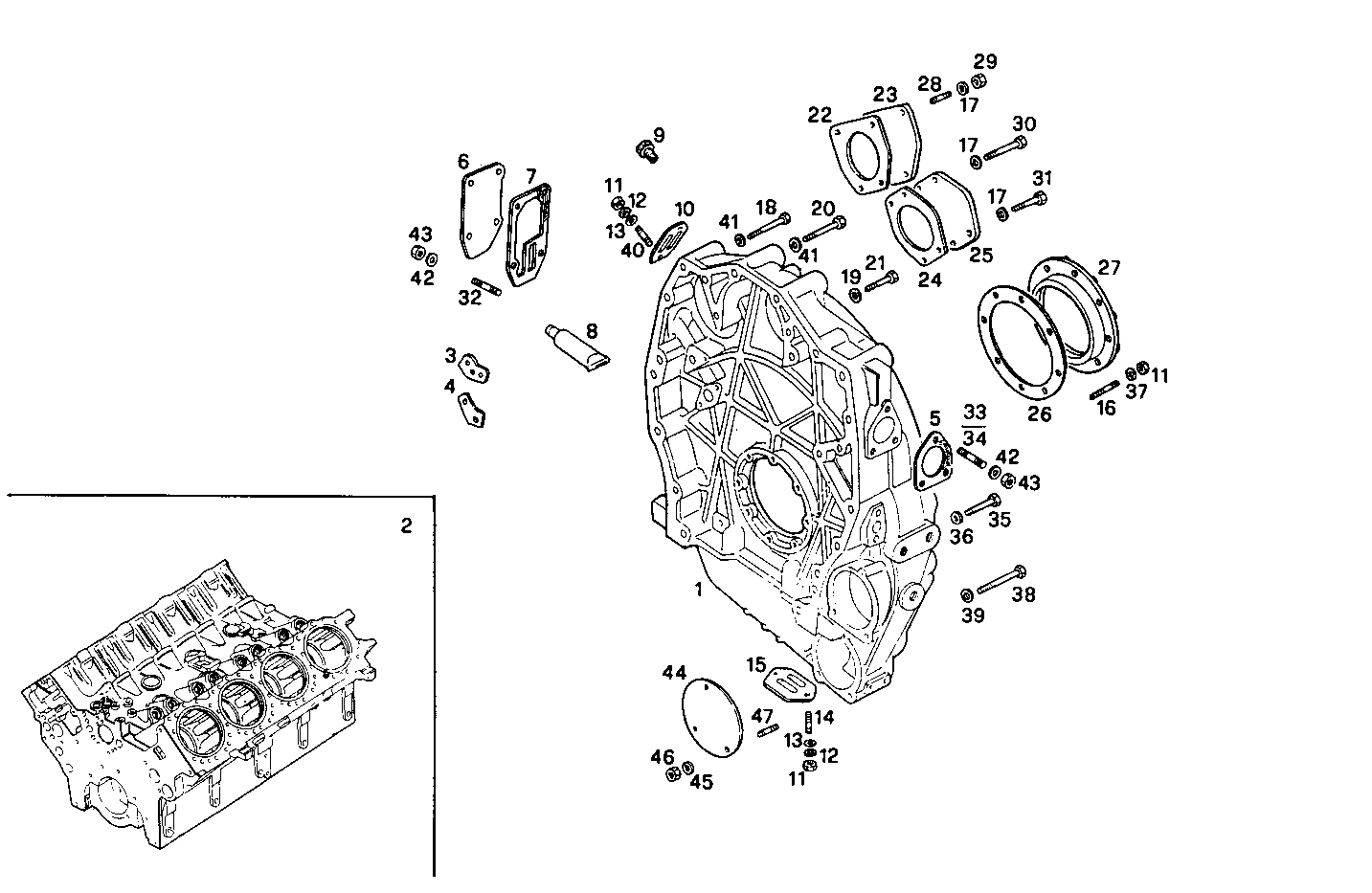 FLYWHEEL HOUSING SAE 1 - 8281SRi26.02 8281SRi26 parts diagram