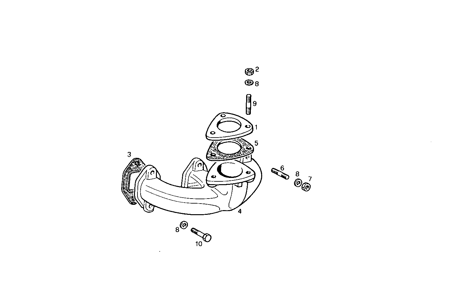 EXHAUST MANIFOLD UPWARD OUTLET - 8035E00.00A800 8035E00 parts diagram