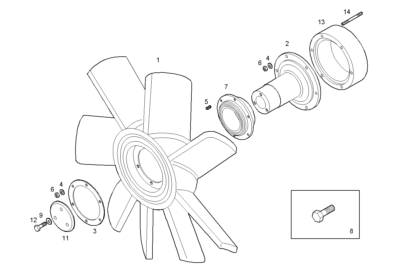 PUSHER FAN - VECTOR8TE2.A001 VECTOR 8 parts diagram
